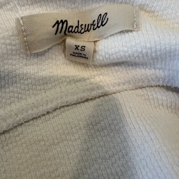 Madewell Cutout Knot-Front Crop Tank Top Color: Off White, Size XS - Picture 8 of 9